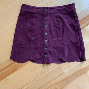 Suede mini skirt